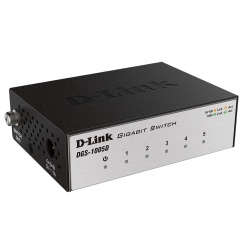 Неуправляемый коммутатор DGS-1005D с 5 портами 10/100/1000Base-T